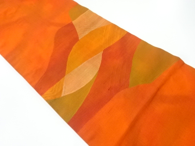 JAPANESE NAGOYA OBI / TSUMUGI / WOVEN DISTANT MOUNTAINS